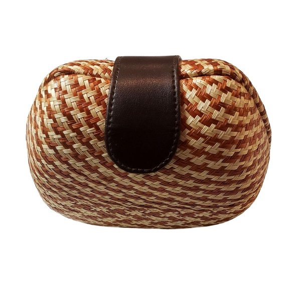 Le Sac vintage mini clutch woven rounded edge - Picture 4 of 12